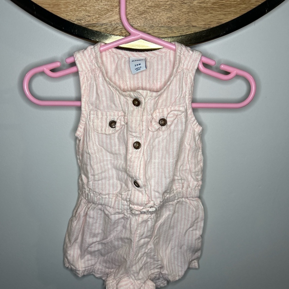 Old Navy Pink Striped Kids Romper